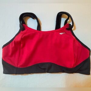 Brooks Moving Comfort Sports Bra 38C Red Black High Impact Running